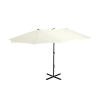 Outdoor Parasol with Aluminum Pole 181.1"x106.3" Sand