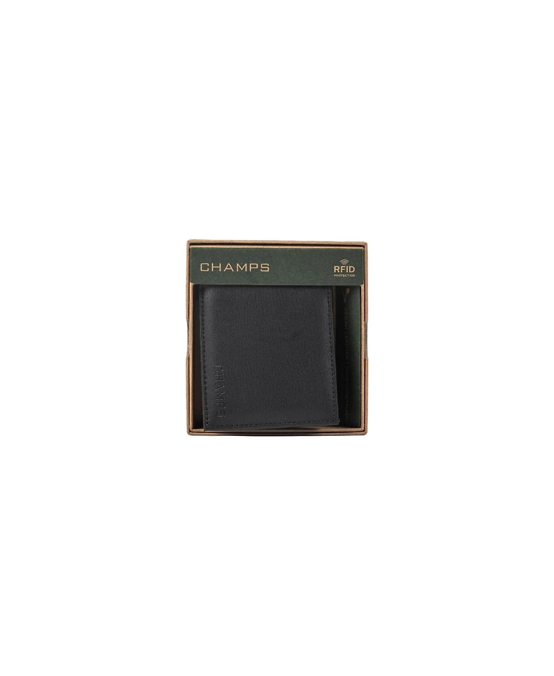 Champs Men's Leather Rfid Wallet Gift Box