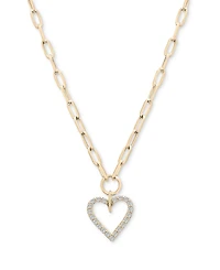 Wrapped in Love Diamond Heart Paperclip Link 17" Pendant Necklace (1/2 ct. t.w.) in 14k Gold, Created for Macy's