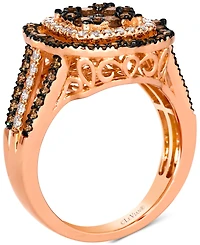 Le Vian Chocolate Diamond & Nude Halo Cluster Ring (1-1/2 ct. t.w.) 14K Rose Gold (Also Available White or Yellow Gold)