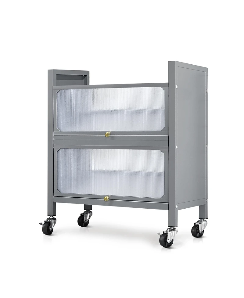 Mega Casa 2 Door Accent Cabinet, 3 Tier Kitchen Organizer Shelf