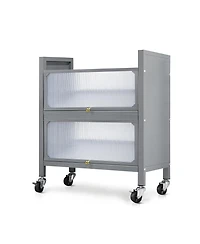 Mega Casa 2 Door Accent Cabinet, 3 Tier Kitchen Organizer Shelf