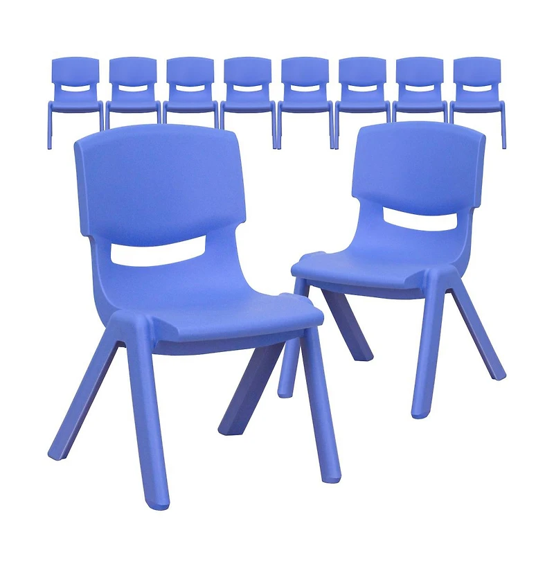 10 Pack Plastic Stackable School Chair With 10.5" Seat Height
