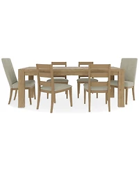 Davie Rectangular 7pc Dining Set (Table, 4 Ladder Side Chair & 2 Upholstered Chairs)