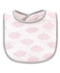 Hudson Baby Girls Cotton Terry Bib and Burp Cloth Set
