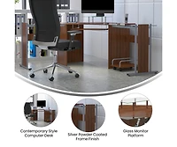Laminate Corner Desk With Pull-Out Keyboard Tray And Cpu Cart