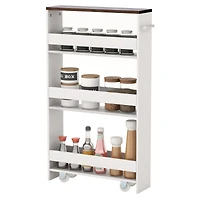 Costway Rolling Kitchen Slim Storage Cart Mobile Shelving Organizer w/ Handle