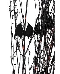 4' Glittered Halloween Branch with Bats, Led Lights