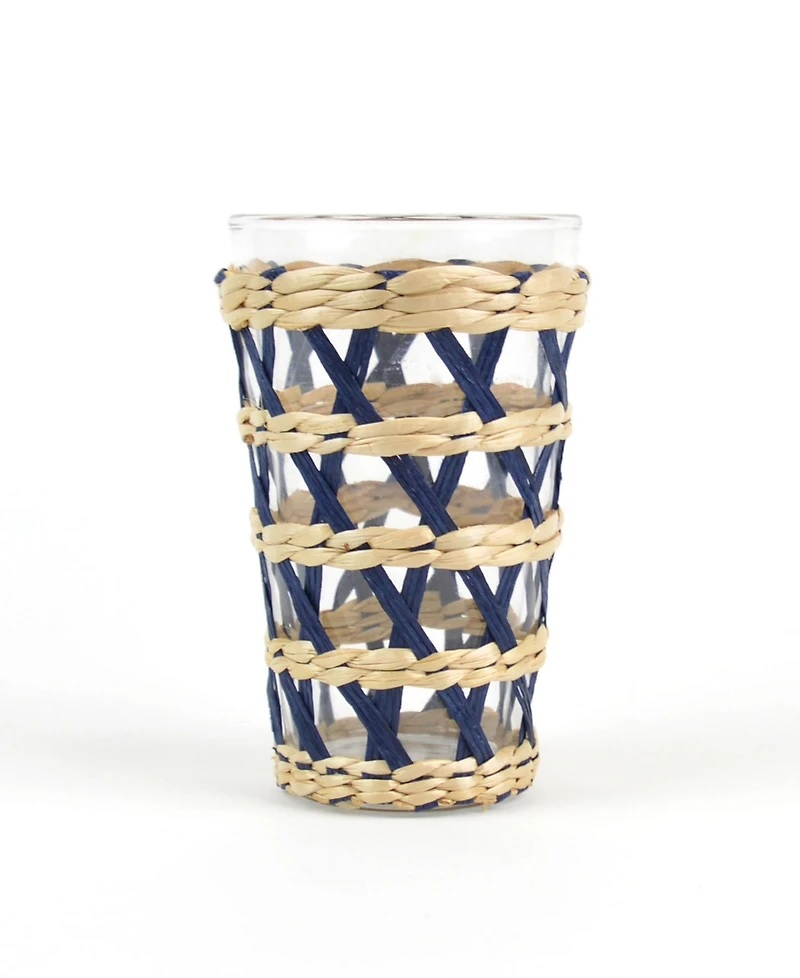 8 Oak Lane Glass Rattan Tumbler, 4 Piece Set