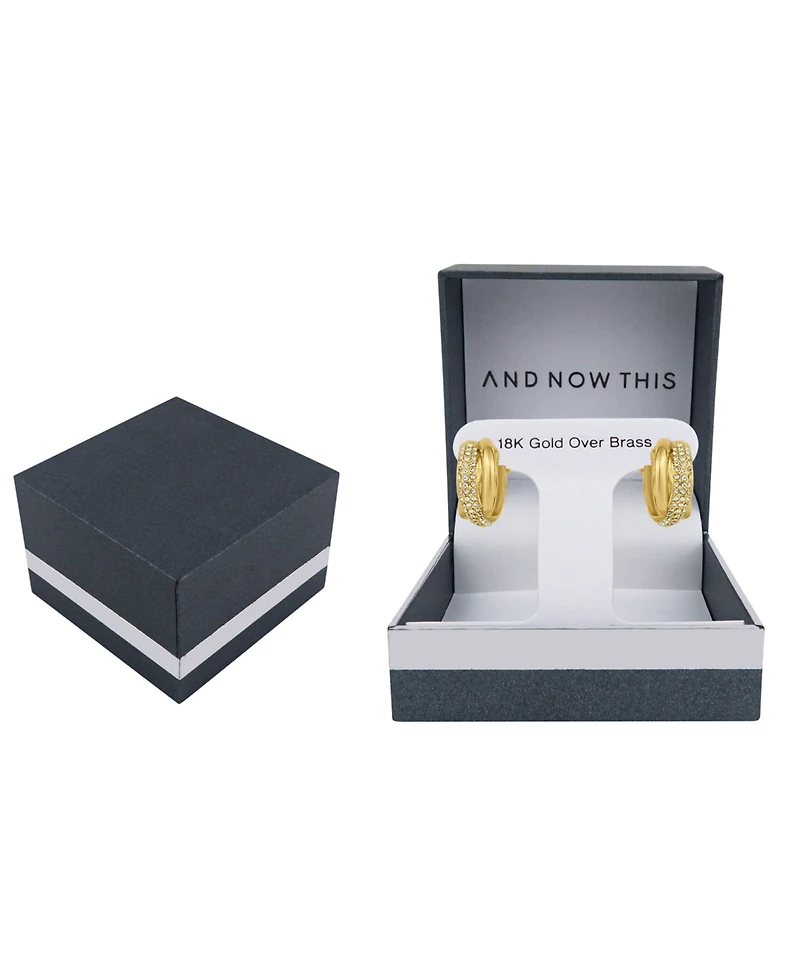 And Now This Clear Crystal Omega Hoop Earring