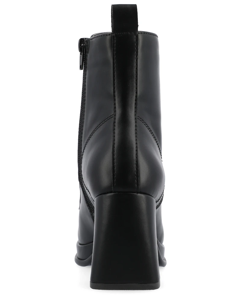 Journee Collection Women's Kalindi Block Heel Combat Booties