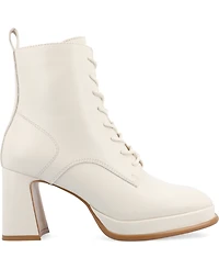 Journee Collection Women's Kalindi Block Heel Combat Booties