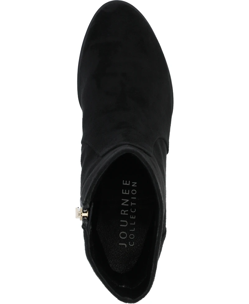 Journee Collection Women's Hayven Block Heel Almond Toe Booties