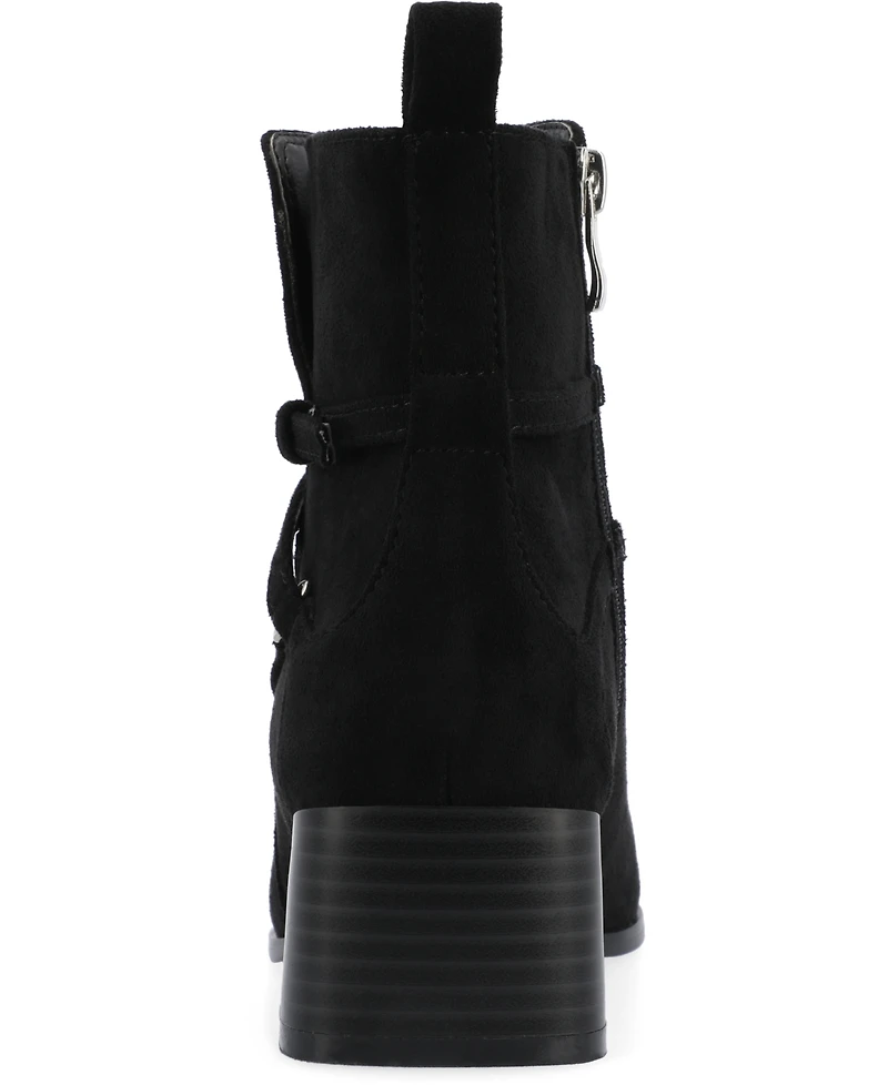Journee Collection Women's Estelle Stacked Block Heel Booties