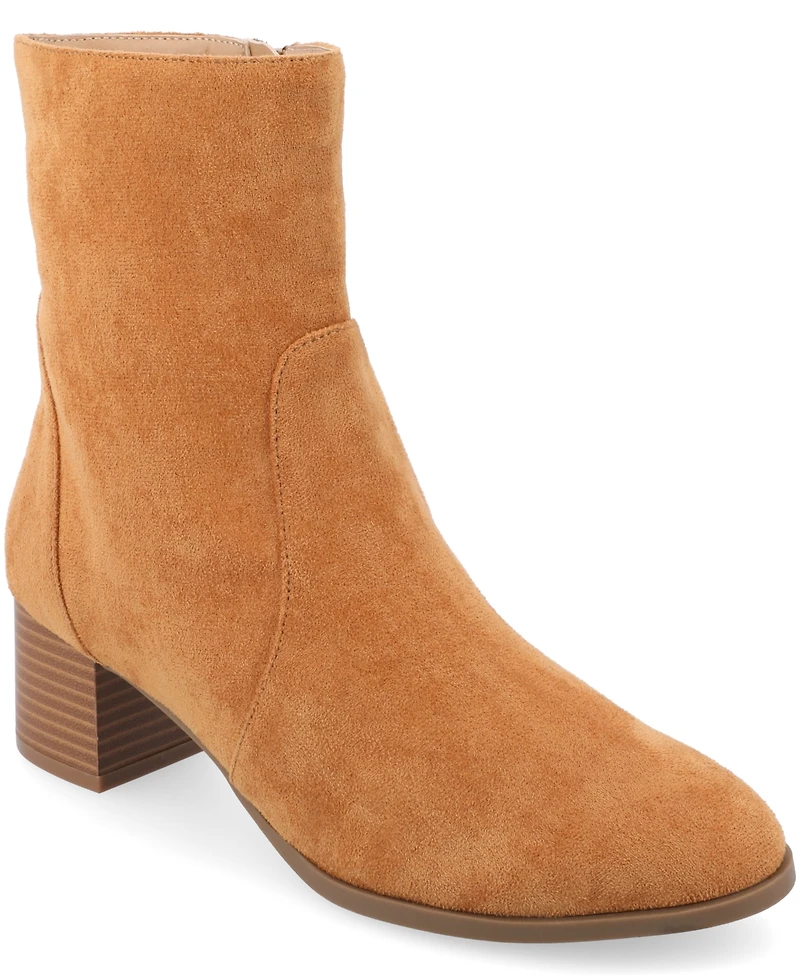 Journee Collection Women's Hayven Block Heel Almond Toe Booties