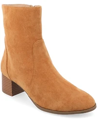 Journee Collection Women's Hayven Block Heel Almond Toe Booties