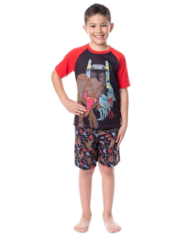 Jurassic Park Big Boys World Blue T-Rex Gate 2-Piece Sleep Pajama Set