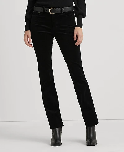 Lauren Ralph Stretch Corduroy Mid-Rise Straight Pants