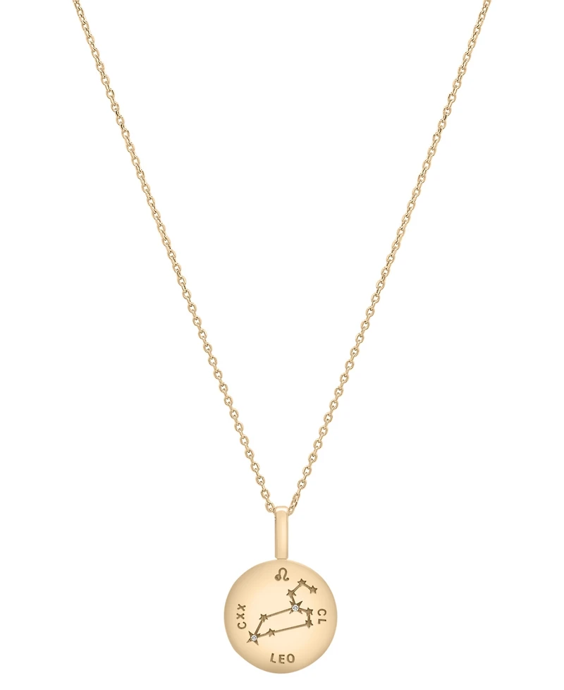 Audrey by Aurate Diamond Zodiac Reversible Pendant Necklace (1/10 ct. t.w.) in Gold Vermeil, Exclusively at Macy's