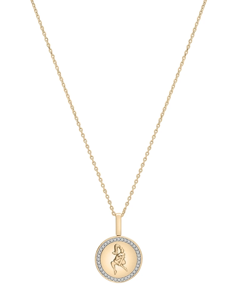Audrey by Aurate Diamond Zodiac Reversible Pendant Necklace (1/10 ct. t.w.) Gold Vermeil, Exclusively at Macy's