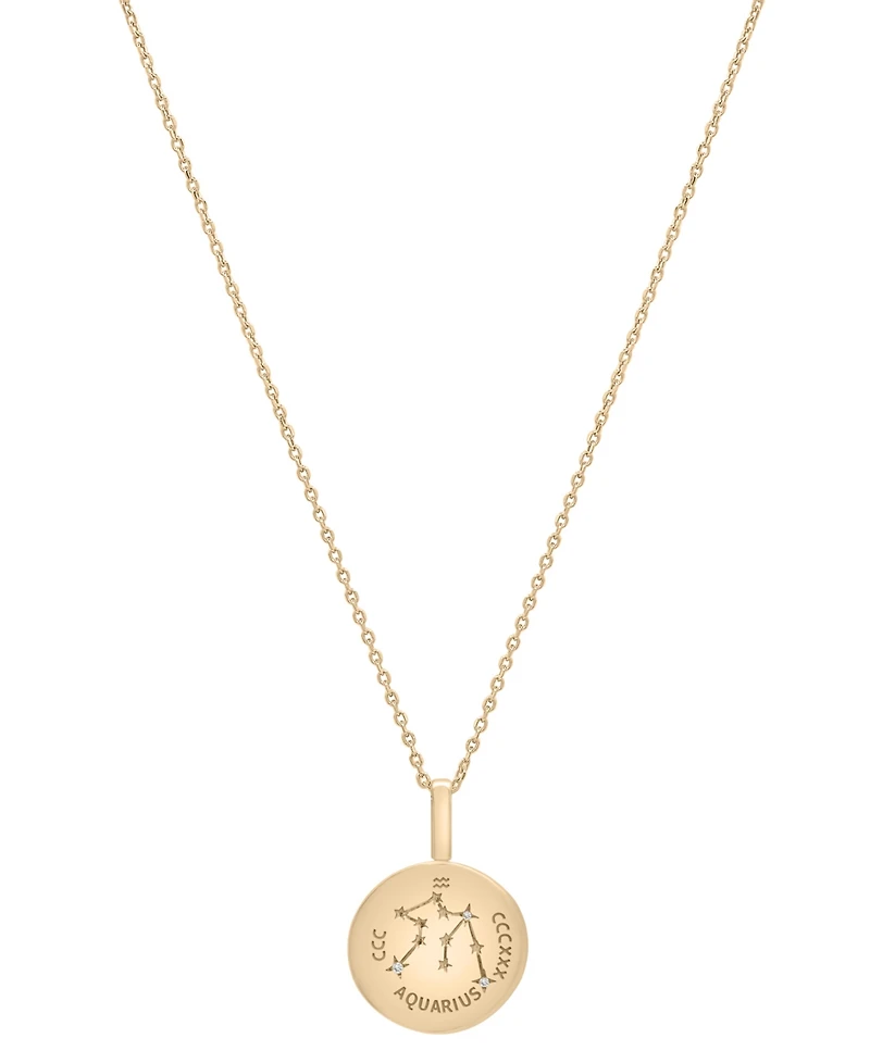 Audrey by Aurate Diamond Zodiac Reversible Pendant Necklace (1/10 ct. t.w.) Gold Vermeil, Exclusively at Macy's