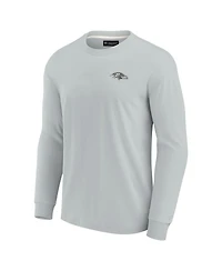 Men's and Women's Fanatics Signature Gray Baltimore Ravens Super Soft Long Sleeve T-shirt