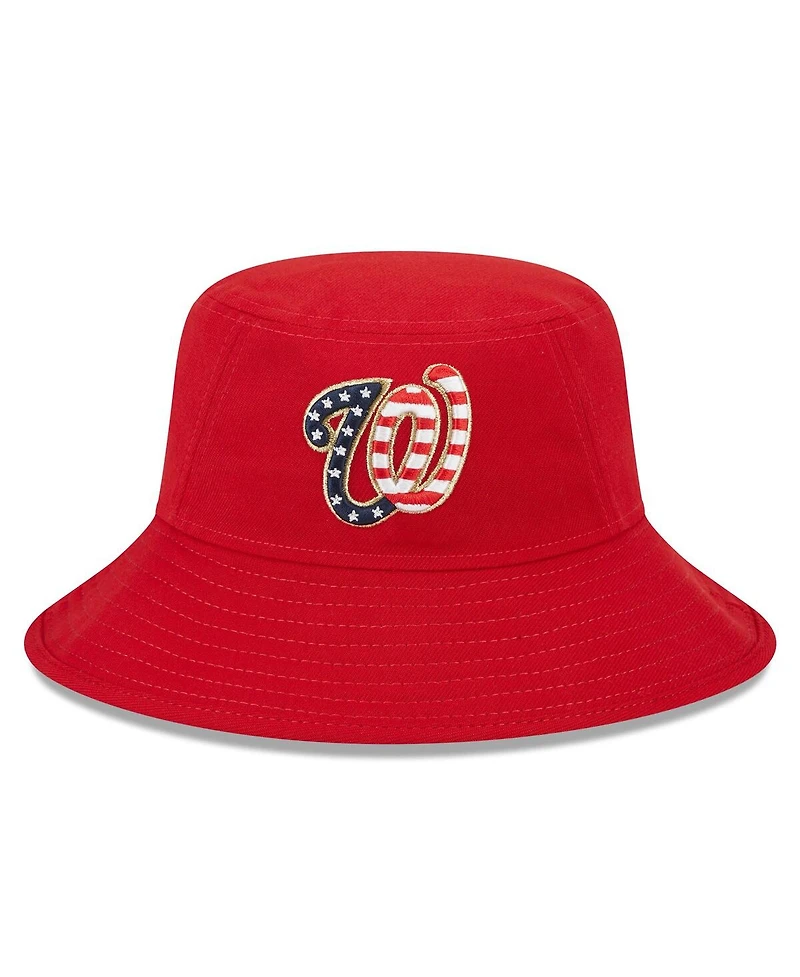 Men's New Era Red Washington Nationals 2023 Fourth of July Bucket Hat