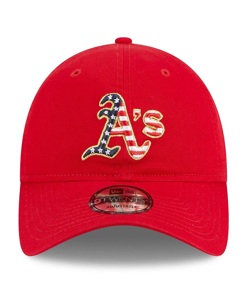 Men's New Era Red Oakland Athletics 2023 Fourth of July 9TWENTY Adjustable Hat