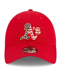 Men's New Era Red Oakland Athletics 2023 Fourth of July 9TWENTY Adjustable Hat