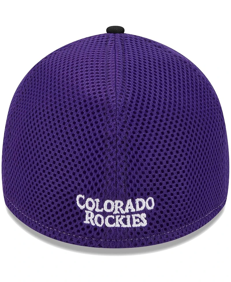 Men's New Era Black Colorado Rockies Team Neo 39THIRTY Flex Hat