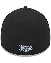 Men's New Era Black Tampa Bay Rays Logo 39THIRTY Flex Hat