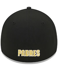 Men's New Era Black San Diego Padres Logo 39THIRTY Flex Hat