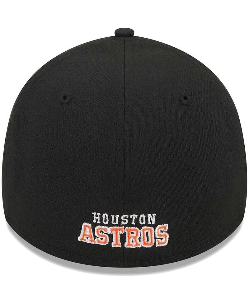 Men's New Era Black Houston Astros Logo 39THIRTY Flex Hat