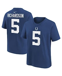 Preschool Boys and Girls Nike Anthony Richardson Royal Indianapolis Colts 2023 Nfl Draft First Round Pick Player Name Number T-shirt
