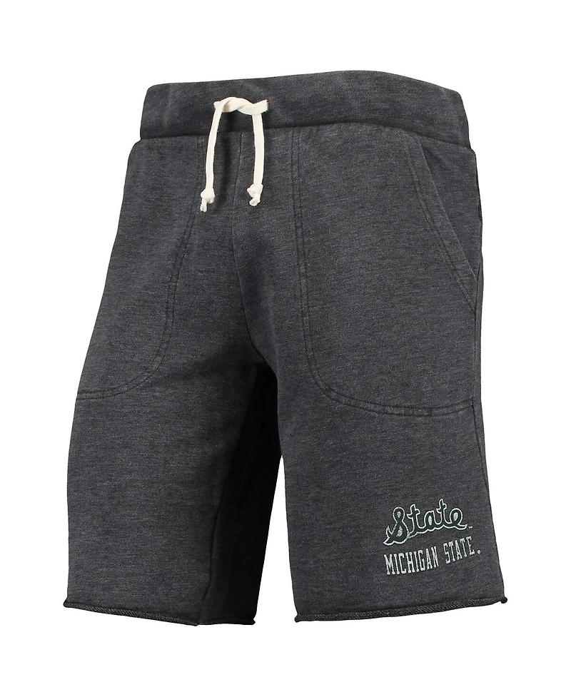 Men's Heathered Black Alternative Apparel Michigan State Spartans Victory Lounge Shorts