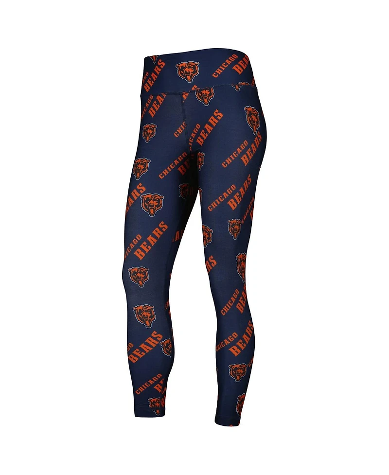Women's Concepts Sport Navy Chicago Bears Breakthrough Allover Print Lounge Leggings