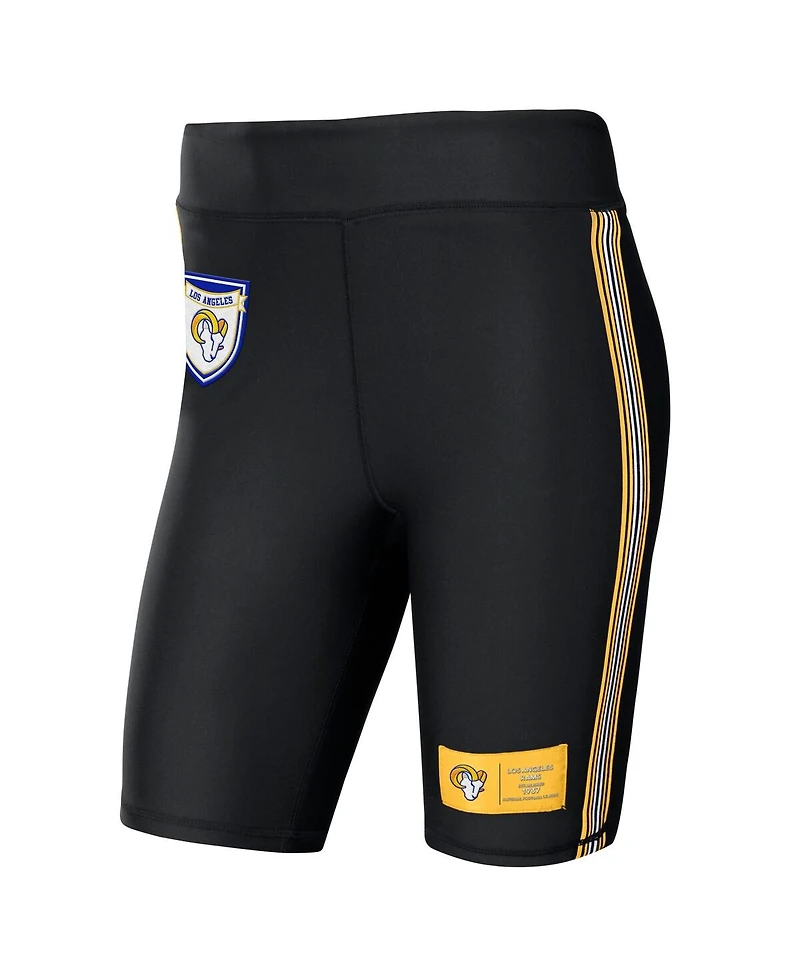 Women's Wear by Erin Andrews Black Los Angeles Rams Biker Shorts