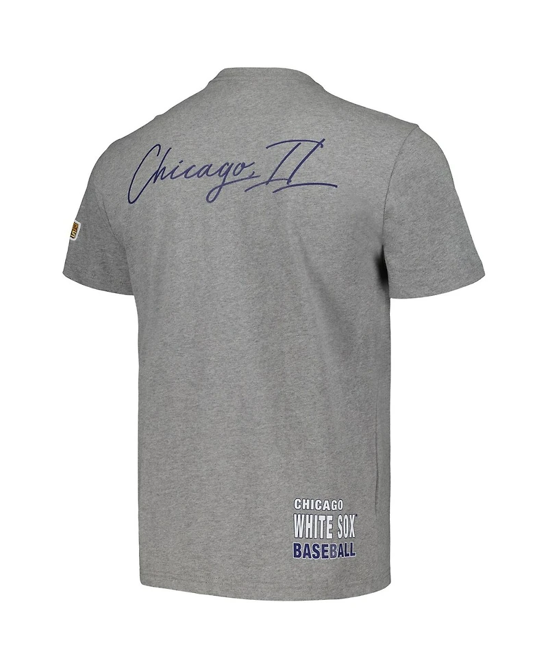 Men's Mitchell & Ness Heather Gray Chicago White Sox Cooperstown Collection City T-shirt