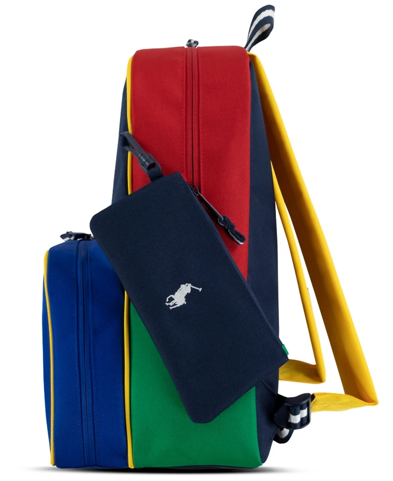 Polo Ralph Lauren Big Boys Backpack, Lunch Box and Pencil Case Combo Set, 3 Piece