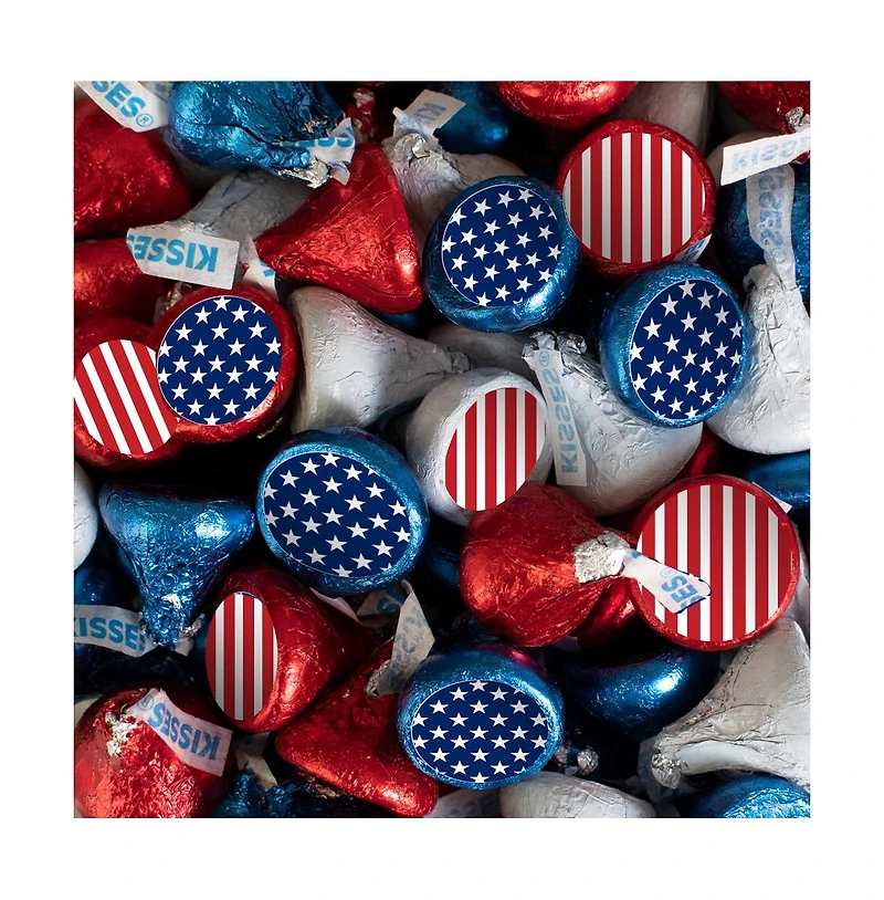 Just Candy Patriotic Candy Hershey's Kisses Milk Chocolate, 90 Pieces