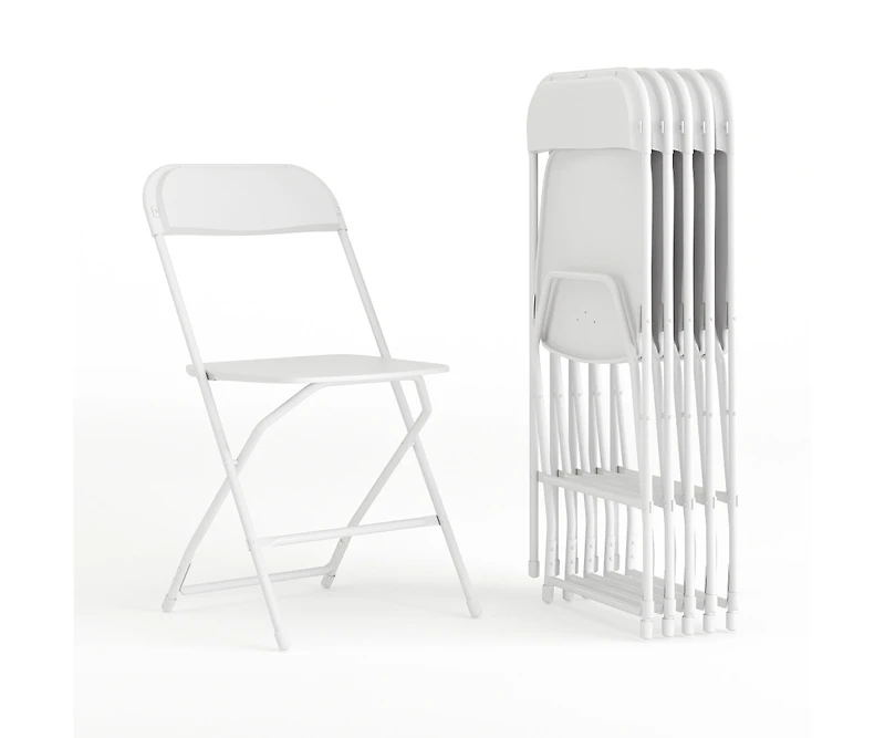 Emma+Oliver Set Of 6 Stackable Folding Plastic Chairs - 650 Lb Weight Capacity