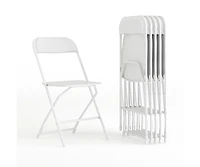 Emma+Oliver Set Of 6 Stackable Folding Plastic Chairs - 650 Lb Weight Capacity