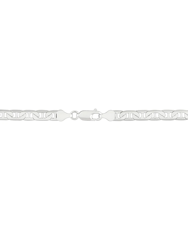 Italian Silver Polished Mariner Link 22" Chain Necklace in 18k Gold-Plated Sterling Silver & Sterling Silver