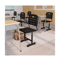 Emma+Oliver Adjustable Height Student Chair With Pedestal Frame