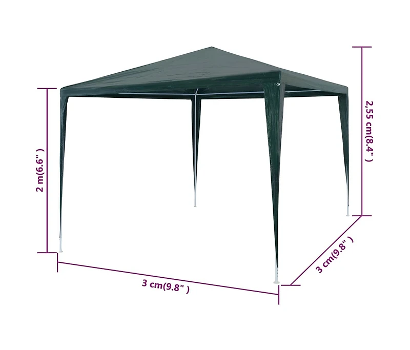 Party Tent Pe Green 9.8'x9.8'