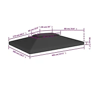 vidaXL 2-Tier Gazebo Top Cover 1 oz/ft² 13.1'x9.8' Black