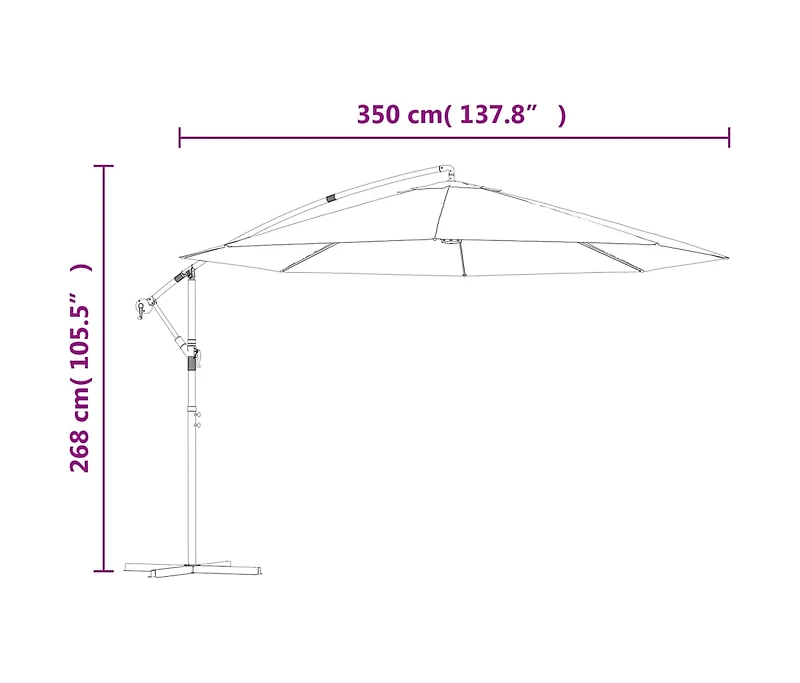 Cantilever Garden Parasol with Aluminum Pole 137.8" Taupe