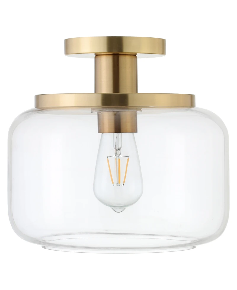 Hudson & Canal Tatum 11" Wide Semi Flush Mount with Glass Shade