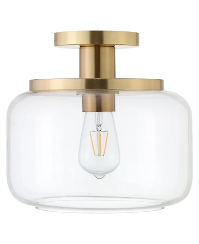 Hudson & Canal Tatum 11" Wide Semi Flush Mount with Glass Shade
