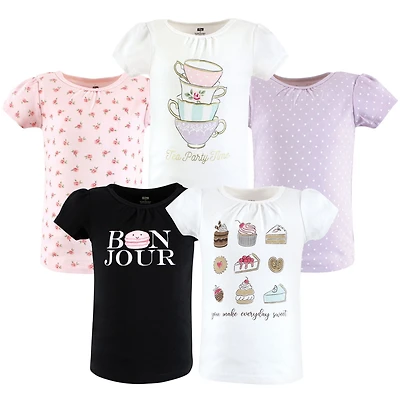 Hudson Baby Girls Short Sleeve T-Shirts, Ice Cream Dino
